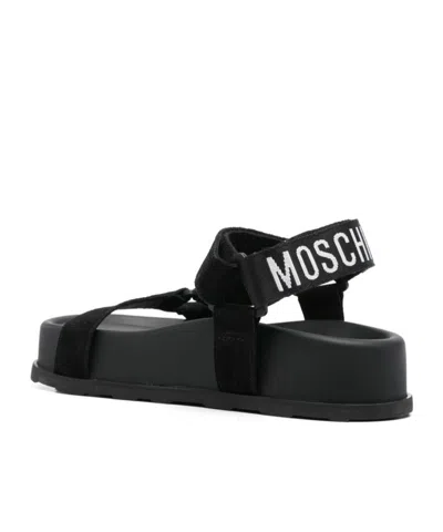 Moschino Sandal With Logo In Black