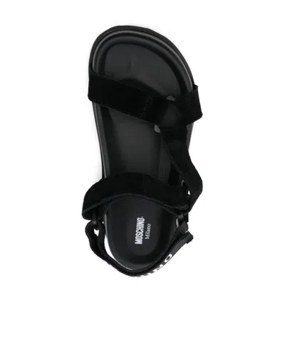 Moschino Sandal With Logo In Black