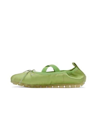 Simone Rocha Grip Embellished Satin Ballet Flats In Green