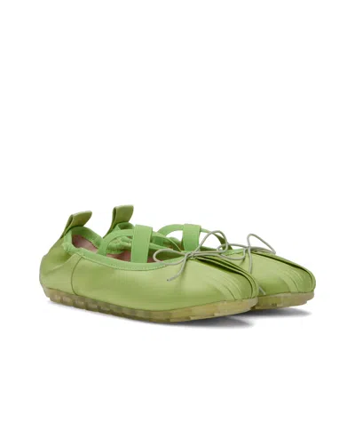 Simone Rocha Grip Embellished Satin Ballet Flats In Green