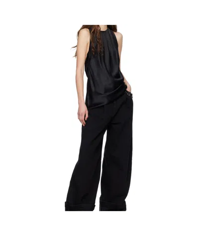 Simone Rocha Black Bow Halter Top In Black