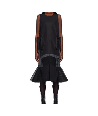 Junya Watanabe Polyester Georgette One Piece In Black