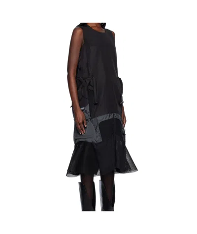 Junya Watanabe Polyester Georgette One Piece In Black