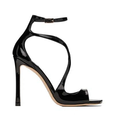 Jimmy Choo Azia Strappy Square Toe Sandals In Black