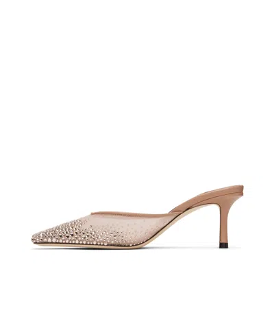 Jimmy Choo Embellished Leather Sandals With Pointed Toe In Brown