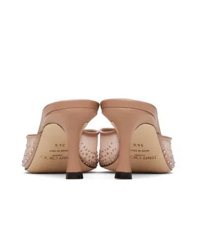 Jimmy Choo Embellished Leather Sandals With Pointed Toe In Brown