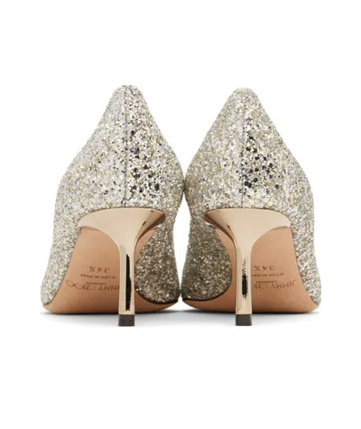 Jimmy Choo Romy 85 Glitter Pumps In Silver Leather In Silver