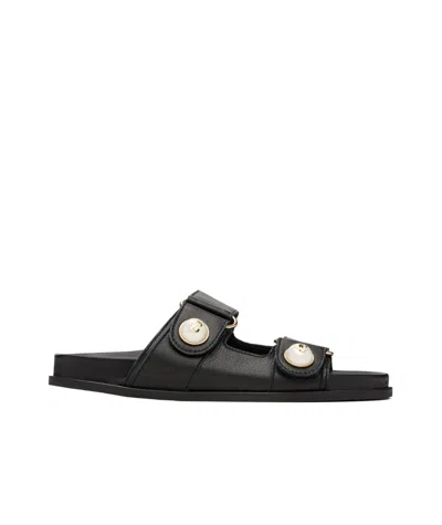 Jimmy Choo 25mm Fayence Leather Sandals In Black