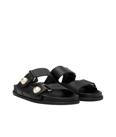 Jimmy Choo 25mm Fayence Leather Sandals In Black