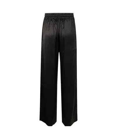 Marine Serre Women's Satin Drawstring Trousers In Black