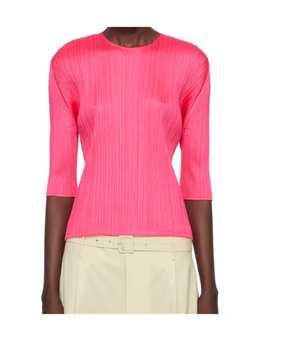 Issey Miyake Pink Monthly Colors March Top In Bright Pink