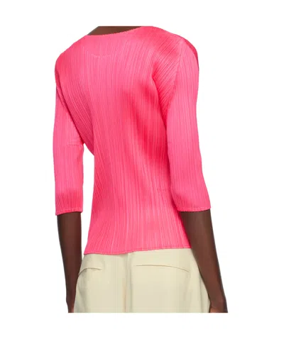 Issey Miyake Pink Monthly Colors March Top In Bright Pink