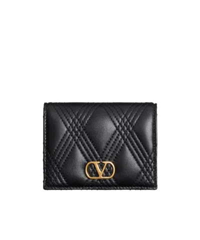 Valentino Garavani Garavani Quiltie 67 Wallet In Quilted Nappa Woman Black Uni