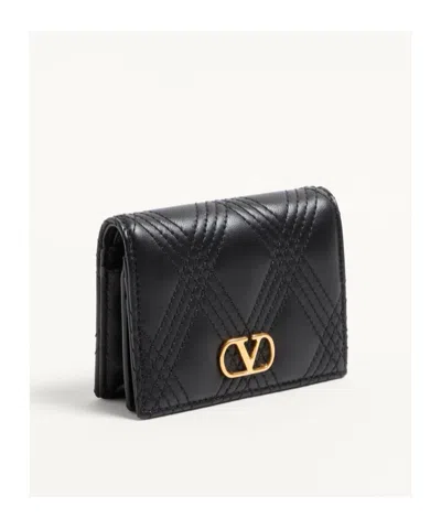 Valentino Garavani Garavani Quiltie 67 Wallet In Quilted Nappa Woman Black Uni