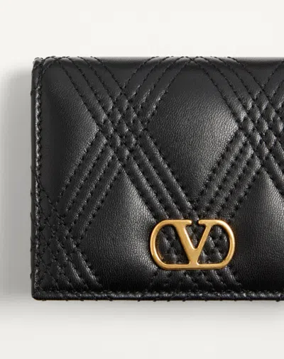 Valentino Garavani Garavani Quiltie 67 Wallet In Quilted Nappa Woman Black Uni