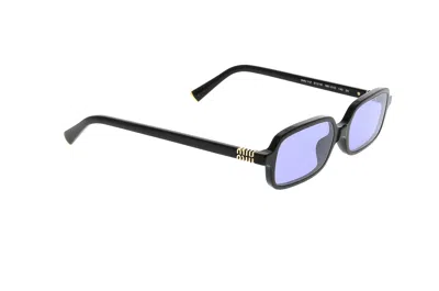 Miu Miu Mu 11zsf Acetate Rectangular Sunglasses In Black