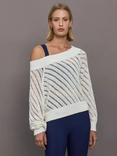 Carbon38 Open Knit Sweater In White