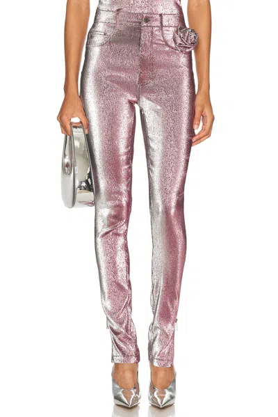 Area Leggings In Rose-pink Polyester In Pink & Silver
