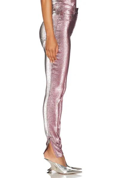 Area Leggings In Rose-pink Polyester In Pink & Silver