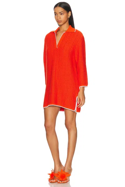 Givenchy Rib Polo Sweater Minidress In Orange