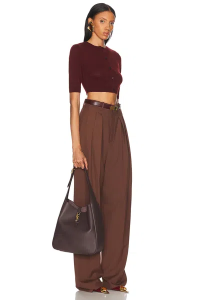 Saint Laurent Large Le 5 A 7 Supple Bag In Dark Currant