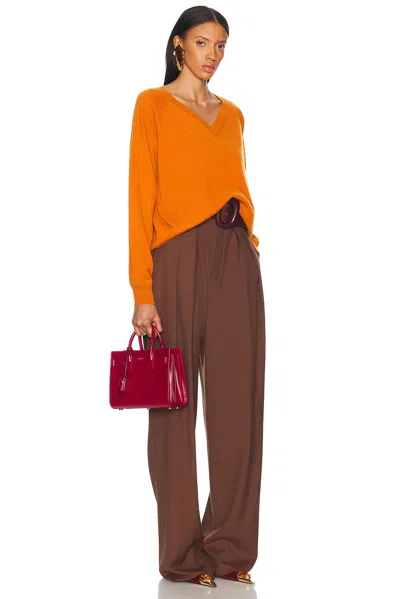 Saint Laurent Sac De Jour Nano Top-handle Bag In Smooth Leather In Cherry Jam