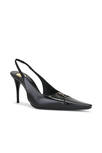 Saint Laurent Women Babylone Breteuil Open Back Pump In Smooth Leather In Black