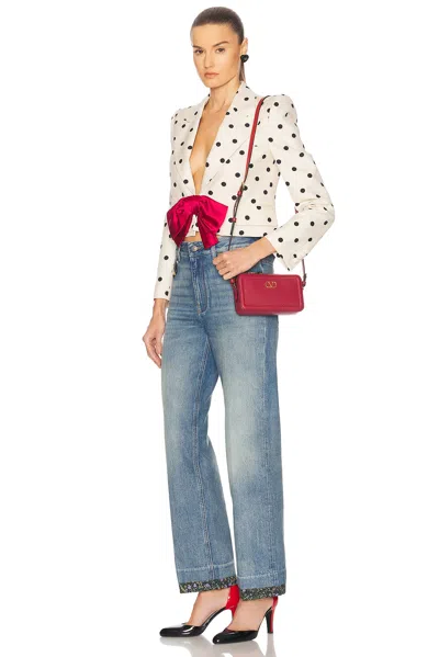 Valentino Garavani Alltime Leather Shoulder Bag With Vlogo Signature Detail In Red