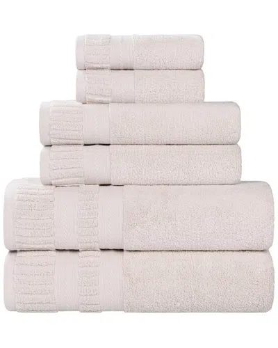 Superior Venice Zero Twist Cotton Medium Weight Soft Absorbent 6pc Towel Set