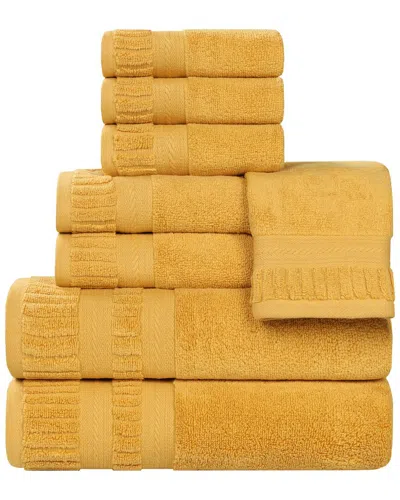 Superior Venice Zero Twist Cotton Medium Weight Soft Absorbent 8pc Towel Set