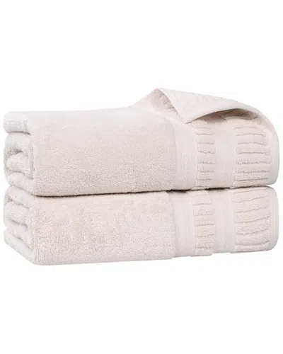 Superior Set Of 2 Venice Zero Twist Cotton Medium Weight Soft Absorbent Bath  Sheets