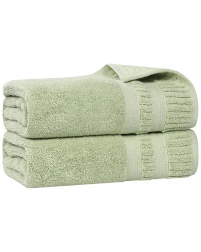 Superior Set Of 2 Venice Zero Twist Cotton Medium Weight Soft Absorbent Bath  Sheets