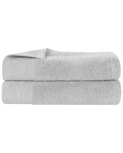 Superior Set Of 2 Rayon Eco-friendly Fluffy Soft Modern Solid Bath Sheets