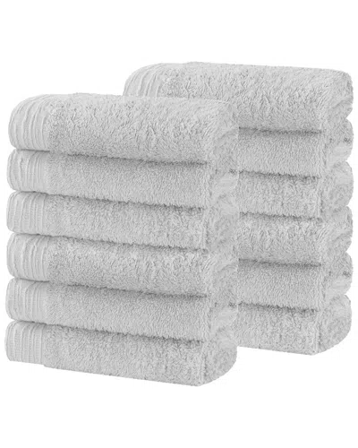 Superior Set Of 12 Rayon Eco-friendly Fluffy Soft Modern Solid Face Towel  Washcloths