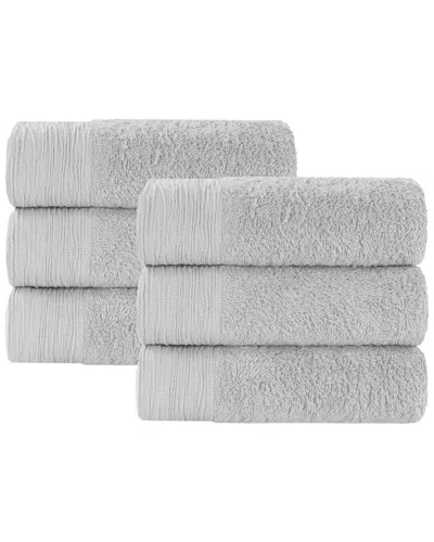 Superior Set Of 6 Rayon Eco-friendly Fluffy Soft Modern Solid Hand Towels