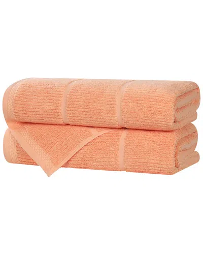 Superior Set Of 2 Milo Smart Twist Cotton Medium Weight Solid Ribbed Bath  Towels