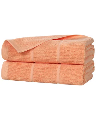 Superior Set Of 2 Milo Smart Twist Cotton Medium Weight Solid Ribbed Bath  Towels