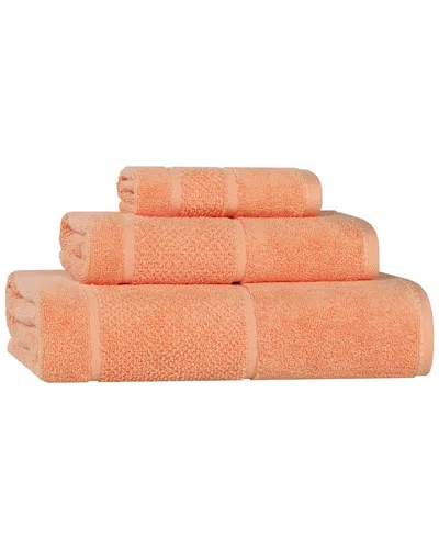 Superior Mile Smart Twist Cotton Medium Weight Solid Broad Border 3pc Towel  Set