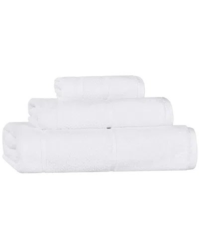 Superior Mile Smart Twist Cotton Medium Weight Solid Broad Border 3pc Towel  Set