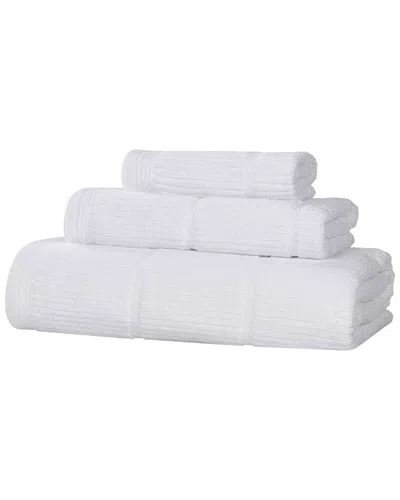 Superior Milo Smart Twist Cotton Medium Weight Solid Ribbed 3pc Towel Set