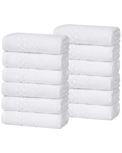 Superior Set Of 12 Playa Zero Twist Cotton Solid Waffle Textured Washcloths