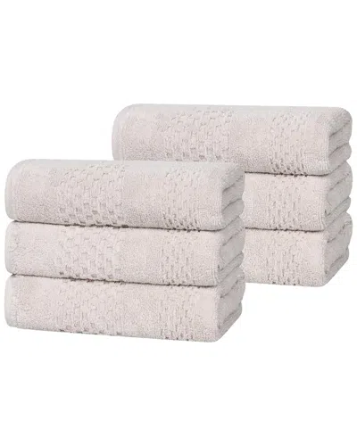 Superior Set Of 6 Playa Zero Twist Cotton Solid Waffle Textured Hand Towels