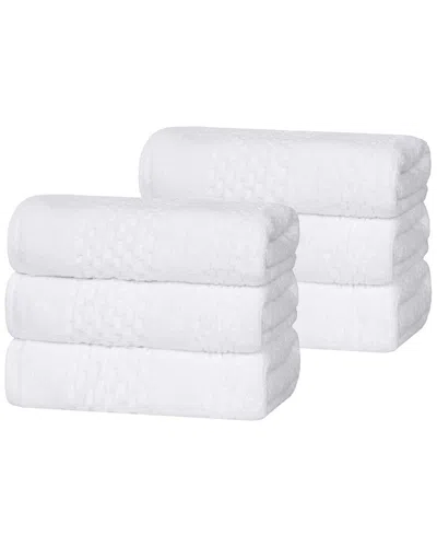 Superior Set Of 6 Playa Zero Twist Cotton Solid Waffle Textured Hand Towels