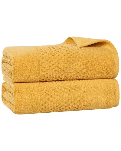 Superior Set Of 2 Playa Zero Twist Cotton Medium Weight Solid Waffle Textured  Bath Sheets
