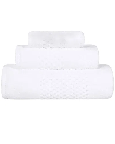 Superior Playa Zero Twist Cotton Medium Weight Solid Waffle Textured 3pc Towel  Set