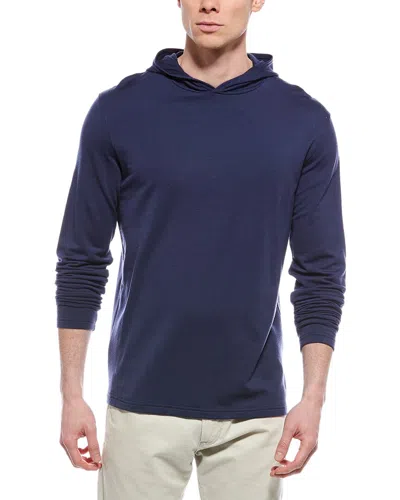 Peter Millar Excursionist Flex Wool-blend Hoodie In Blue