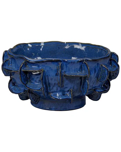 Jamie Young Helios Ceramic Decorative Bowl In Blue