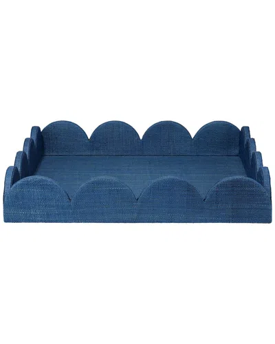 Jamie Young Wonderland Scalloped Small Decorative Raffia Tray