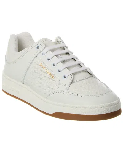 Saint Laurent Leather Sneakers In White