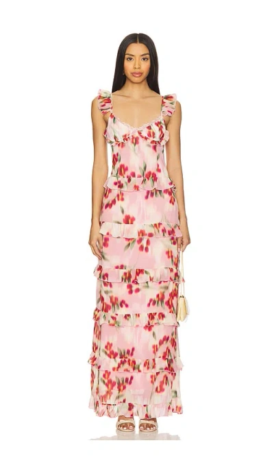 Runaway The Label Melvina Maxi Dress Milla Print In Multi